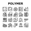 Polymer Material Industry Goods Icons Set Vector