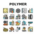 Polymer Material Industry Goods Icons Set Vector