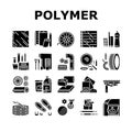 Polymer Material Industry Goods Icons Set Vector