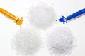 Polymeric dye. Colorant for plastics. Pigment in the granules.