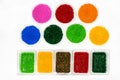 Polymeric dye. Colorant for plastics. Pigment in the granules.