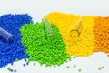 Polymeric dye. Colorant for plastics. Pigment in the granules. Royalty Free Stock Photo