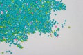 Polymeric dye. Plastic pellets. Colorant for the granules. Polymer beads Royalty Free Stock Photo