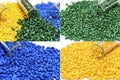 Polymeric dye. Plastic pellets. Colorant for plastics. Pigment i Royalty Free Stock Photo