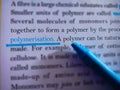 polymerisation science related terminology displayed on Papar page underlined pattern