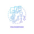 Polymorphism blue gradient concept icon