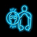 polymyalgia rheumatica neon glow icon illustration