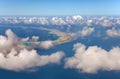 Polynesia.The atoll ring at ocean. Aerial view Royalty Free Stock Photo