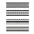 Polynesian armband tattoo female design. Pattern aboriginal samoan. Black and white texture,