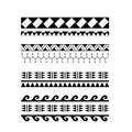 Polynesian armband tattoo stencil. Pattern samoan. Black and white texture.