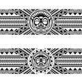 Polynesian armband tattoo stencil. Pattern samoan. Black and white texture. Royalty Free Stock Photo