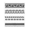 Polynesian armband tattoo stencil. Pattern samoan. Black and white texture.