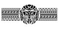 Polynesian border tattoo design. Pattern aboriginal samoan. Black and white texture