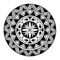 Polynesian circle tattoo design.  Aboriginal samoan. Vector illustration Royalty Free Stock Photo