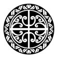 Polynesian circle tattoo design.  Aboriginal samoan. Vector illustration Royalty Free Stock Photo