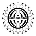 Polynesian circle tattoo design. Aboriginal samoan. Vector illustration