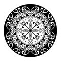 Polynesian circle tattoo design. Aboriginal samoan. Vector