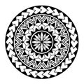 Polynesian circle tattoo design.  Aboriginal samoan. Vector Royalty Free Stock Photo