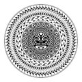 Polynesian circular ornament. Polynesian tattoo. Maori style. Abstract face