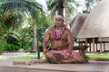 Polynesian Cultural Center Man Makes Fire Demonstration