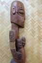 Polynesian female figurine wooden carving sculpture Rarotonga Co