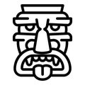 Polynesian idol icon, outline style Royalty Free Stock Photo