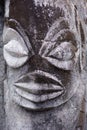 Polynesian male figurine rock carving in basalt sculpture