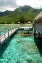 Polynesian overwater bungalow. Moorea, French Polynesia