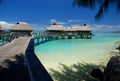 Polynesian overwater bungalows. Moorea, French Polynesia Royalty Free Stock Photo