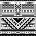 Polynesian tattoo seamless vector pattern, Hawaiian tribal design inspired by art traditional geometric art from islands on Pacifi