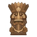 Polynesian tiki idol icon, cartoon style
