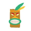 polynesian tiki mask cartoon vector illustration