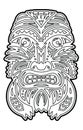 Polynesian Tiki totem vector idol mask. Coloring page