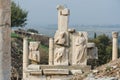 Polyphemus statues of the Pollio Fountain of Ephesus. Royalty Free Stock Photo