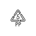 Polypropylene quality line icon