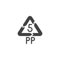 Polypropylene quality vector icon