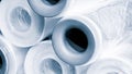 Polypropylene rolls for packaging, packaging concept background