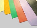 Polypropylene Spunbond Nonwoven Fabric with different colours on white background Royalty Free Stock Photo