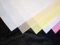 Polypropylene Spunbond Nonwoven Fabric with different colours on white background Royalty Free Stock Photo