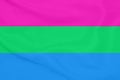 Polysexual community flag on a textured fabric. Pride symbol