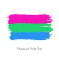 Polysexual lgbt vector watercolor flag