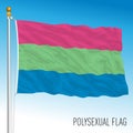 Polysexual movement waving flag, international symbol, illustration