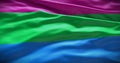 Polysexual symbol flag background, 3D illustration