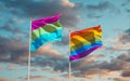 Polysexuality Pride and LGBT flags Royalty Free Stock Photo