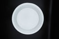 Polystyrene , foam dish isolated on black background