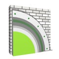 Polystyrene wall insulation 3d scheme Royalty Free Stock Photo