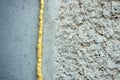 Polyurethane foam filled crack in the wall Royalty Free Stock Photo