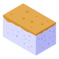 Polyurethane foam finishing icon, isometric style