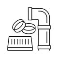 polyvinyl chloride thermoplastic line icon vector illustration