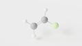 polyvinyl fluoride molecule 3d, molecular structure, ball and stick model, structural chemical formula thermoplastic fluoropolymer Royalty Free Stock Photo